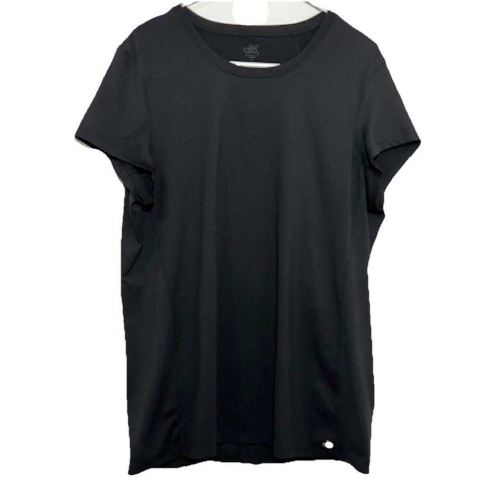 Alo Sport Womens Short Sleeve Performance T-Shirt XL Black Athletic Running Tee
